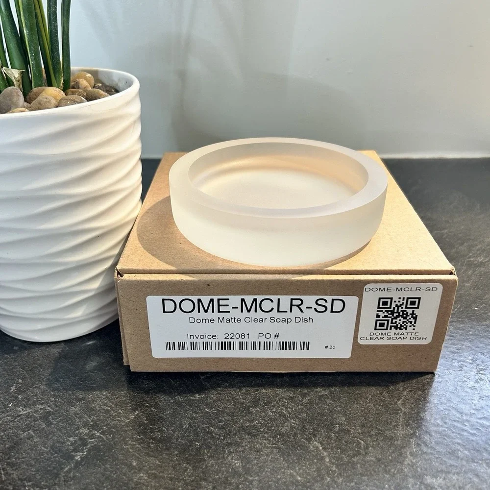 NEW Labrazel‎ Honed Resin Matte Clear 3 Pc Bathroom Tray & Soap Dish RETIRED
